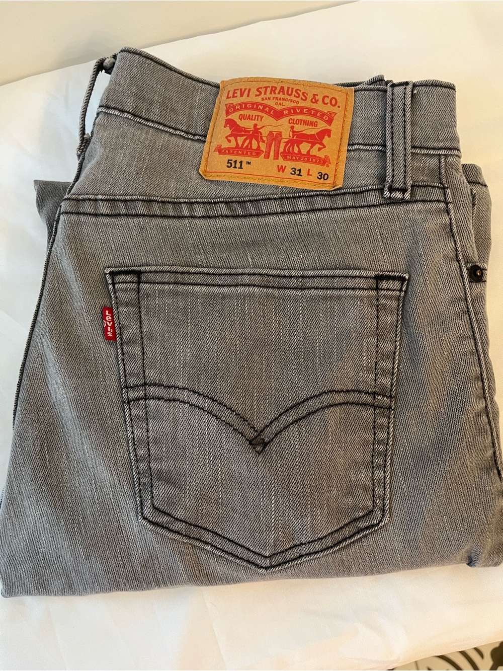Levi's Gray Denim Jeans with Red Tab